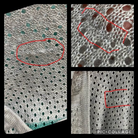 Converse S Striped Open Loose Knit Pullover Acrylic Lightweight Sweater Casual - Picture 7 of 12